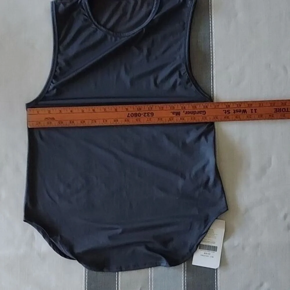 Fabletics Trisha Tank Dark Gray Mesh Back Muscle Workout Top NEW Activewear S